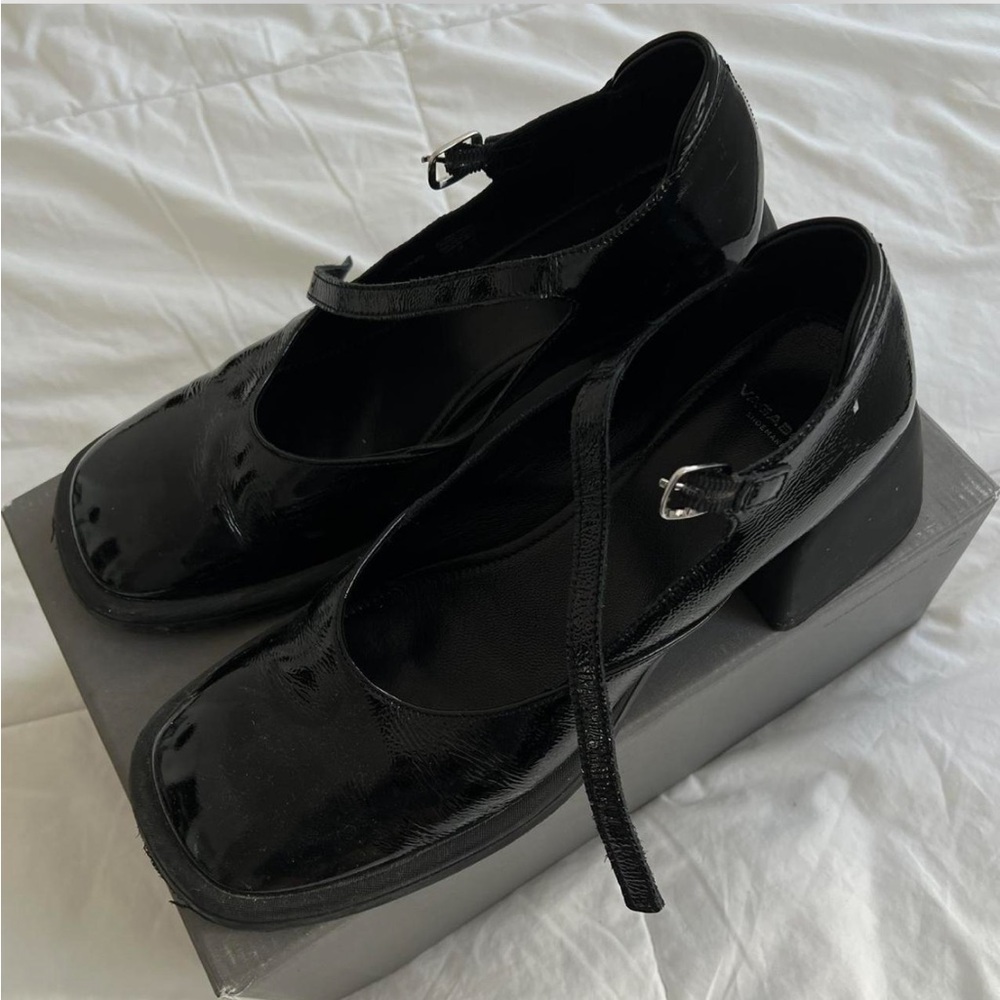 Vagabond Black Patent Ansie Mary Jane Heels